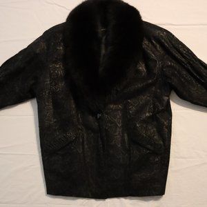 Vintage Snakeskin Fur Lined Bomber Jacket